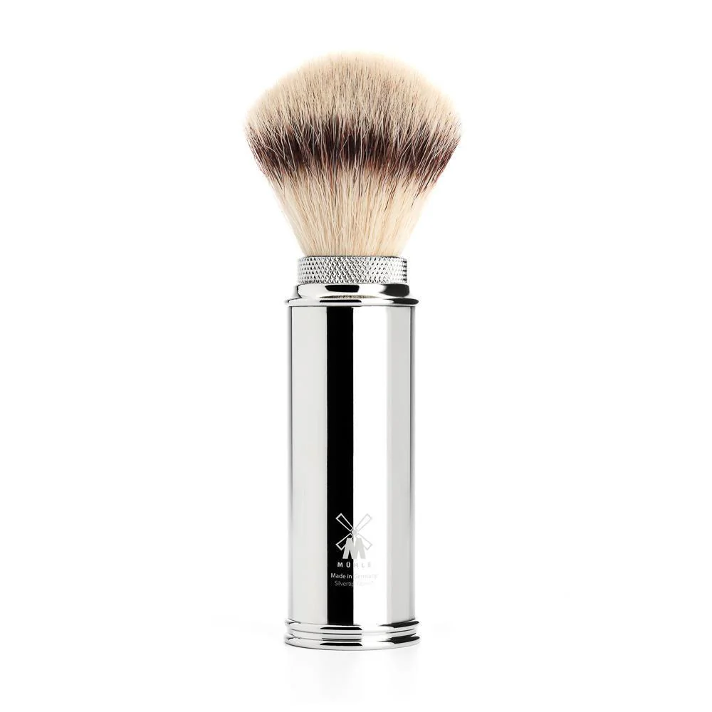 MÜHLE TRAVEL 2 Pc. Shaving Set, Silvertip Fibre® Brush & Safety Razor w/ Leather Case, Black - Image 3