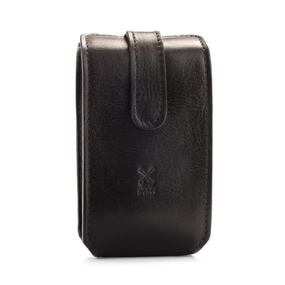 MÜHLE TRAVEL 2 Pc. Shaving Set, Silvertip Fibre® Brush & Safety Razor w/ Leather Case, Black - Image 4
