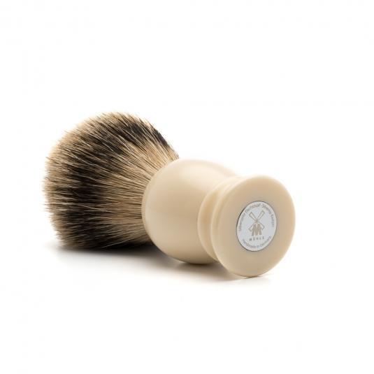 MÜHLE CLASSIC Shaving Brush, Silvertip Badger, Faux Ivory, Large - Image 2