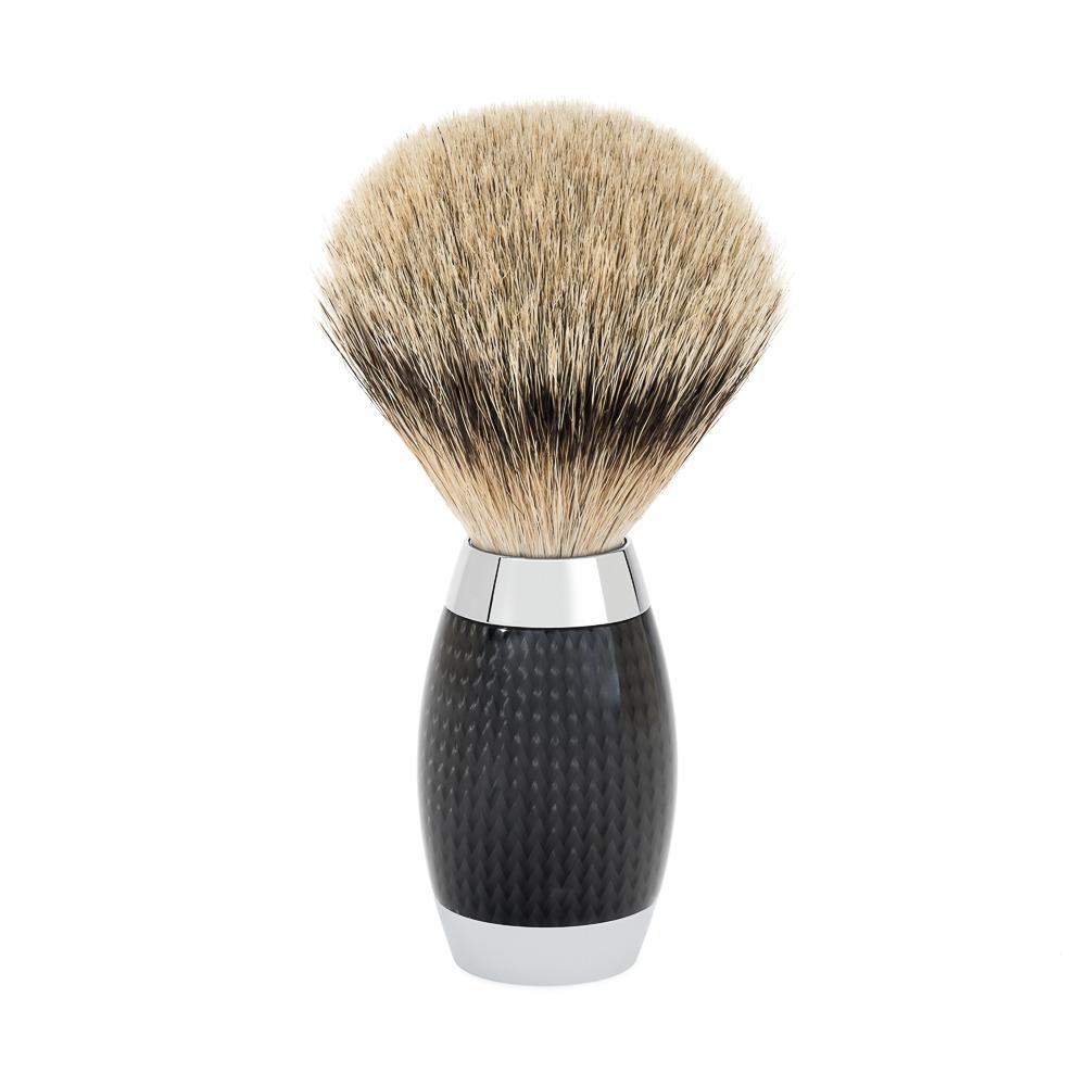 MÜHLE EDITION 3 Pc. Shaving Set, Silver Tip Badger Brush & Safety Razor, Carbon - Image 3
