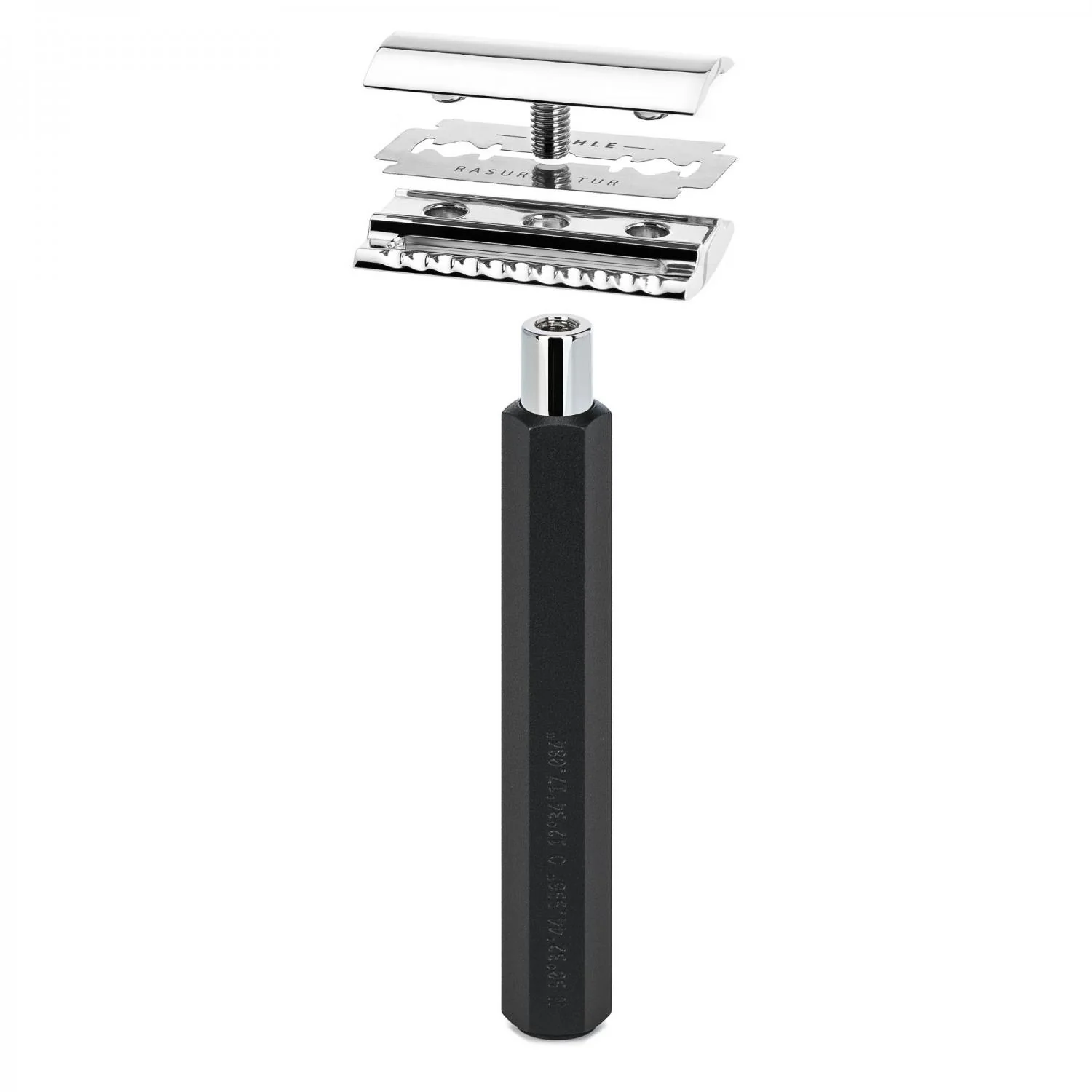 MÜHLE HEXAGON 3 Pc. Shaving Set, Silvertip Badger Brush & Safety Razor, Graphite - Image 3