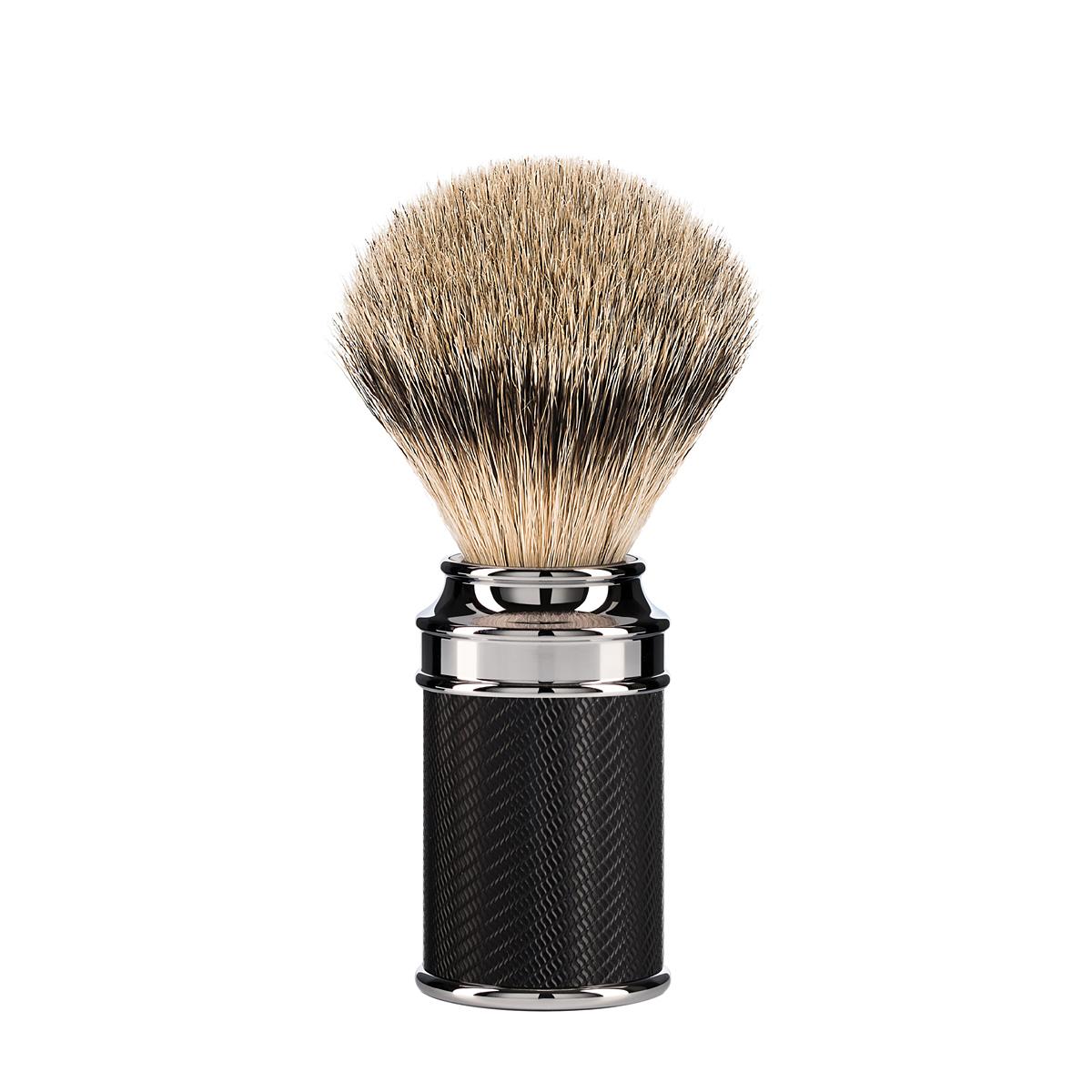 MÜHLE TRADITIONAL 3 Pc. Shaving Set, Silvertip Badger Brush & Safety Razor, Metal, Black - Image 3