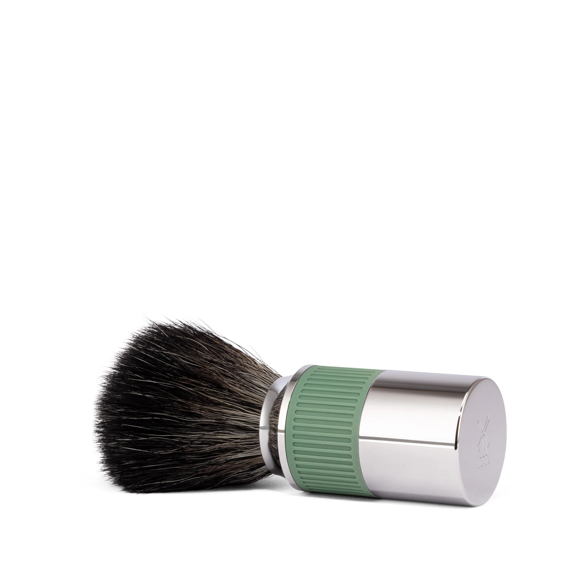 MÜHLE NEO Shaving Brush, Black Fibre, Salvia Green - Image 2