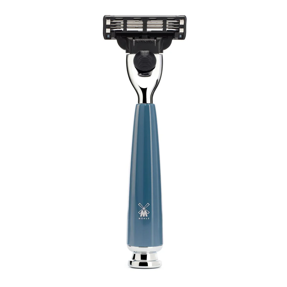 MÜHLE RYTMO 4 Pc. Shaving Set, Pure Badger Brush & Gillette® Mach3® Razor, Petrol - Image 2