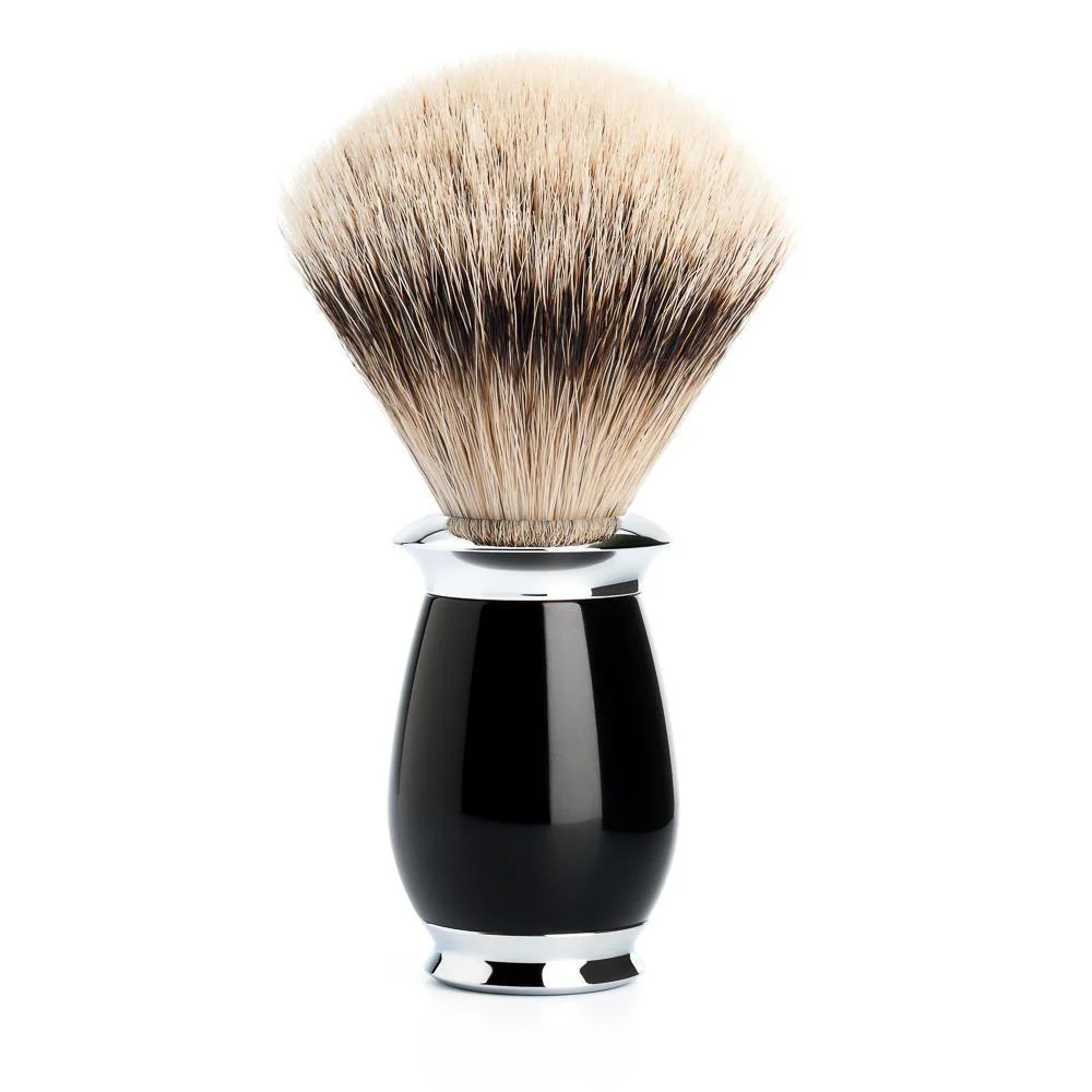 MÜHLE PURIST 3 Pc. Shaving Set, Silvertip Badger Brush & Gillette® Fusion™ Razor, Black - Image 3