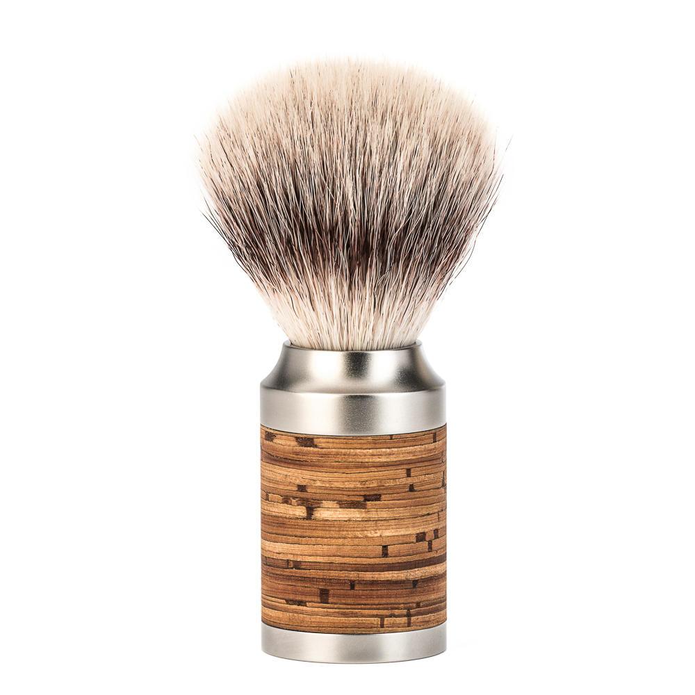 MÜHLE ROCCA 3 Pc. Shaving Set, Silvertip Fibre® Brush & Safety Razor, Stainless Steel, Birch Bark - Image 3