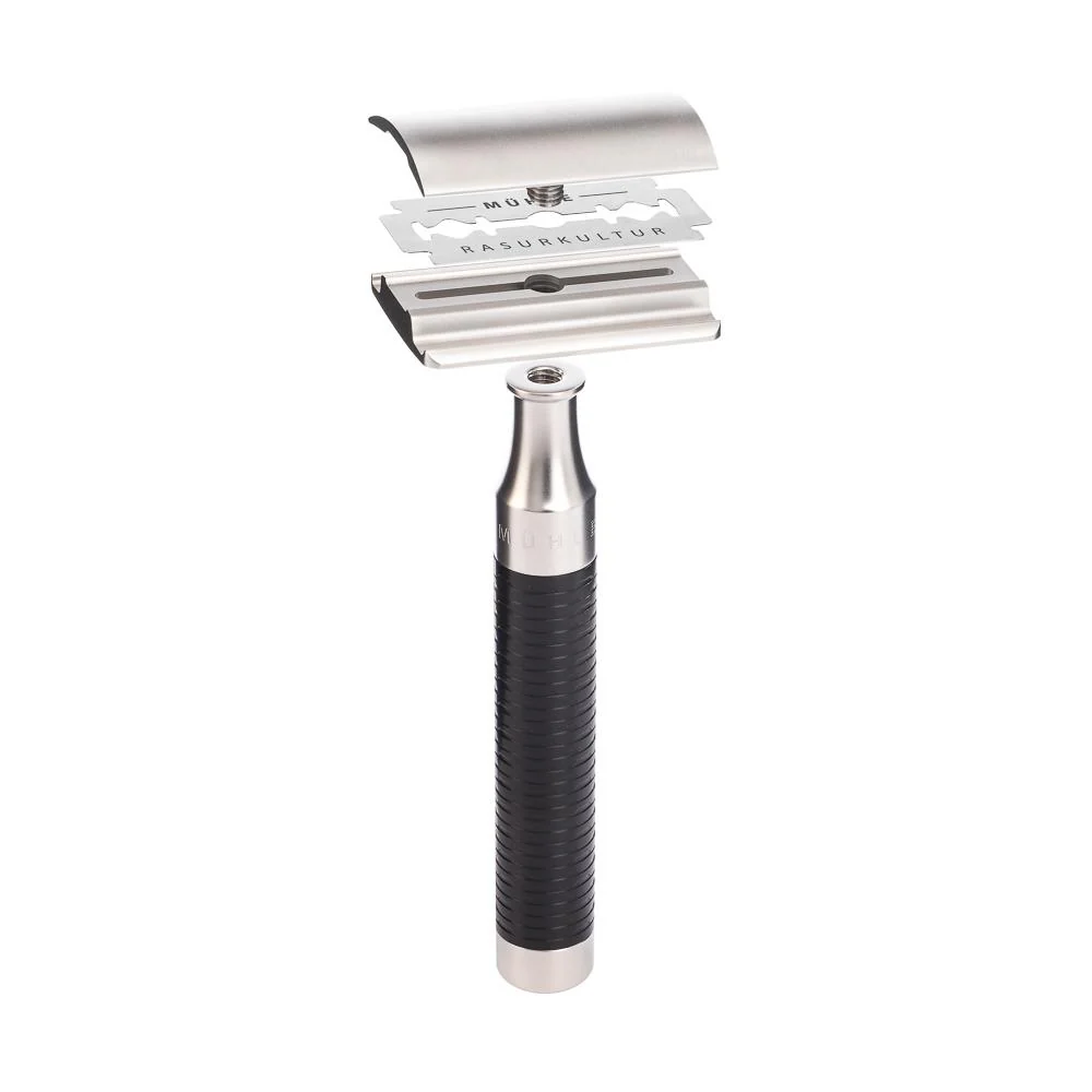 MÜHLE ROCCA 3 Pc. Shaving Set, Silvertip Fibre® Brush & Safety Razor, Stainless Steel, Black - Image 4