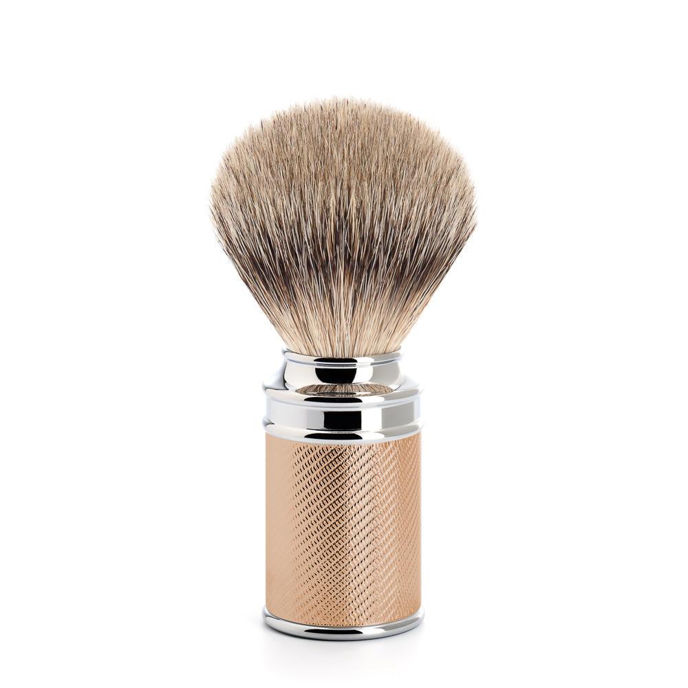MÜHLE TRADITIONAL 3 Pc. Shaving Set, Silvertip Badger Brush & Safety Razor, Rose Gold-Plated Metal - Image 3