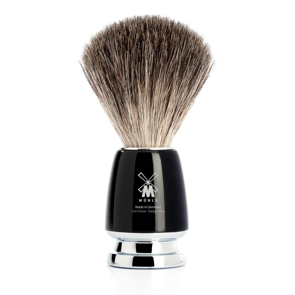 MÜHLE RYTMO 3 Pc. Shaving Set, Pure Badger Brush & Safety Razor, Black - Image 3